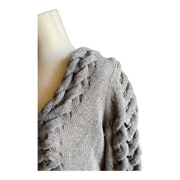 NWT-BCBG MAXAZRIA-GRAY CHUNKY SWEATER-SIZE SMALL - Picture 3 of 11